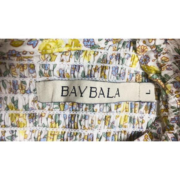 BAYBALA Jolene Smocked Bust Flutter Sleeve Floral Prairie Maxi Dress LARGE - Picture 12 of 14